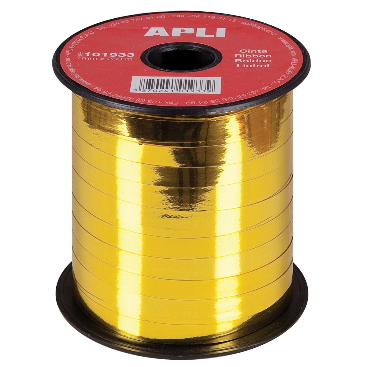 Apli - decorative ribbon 7 mm x 250 m, gold