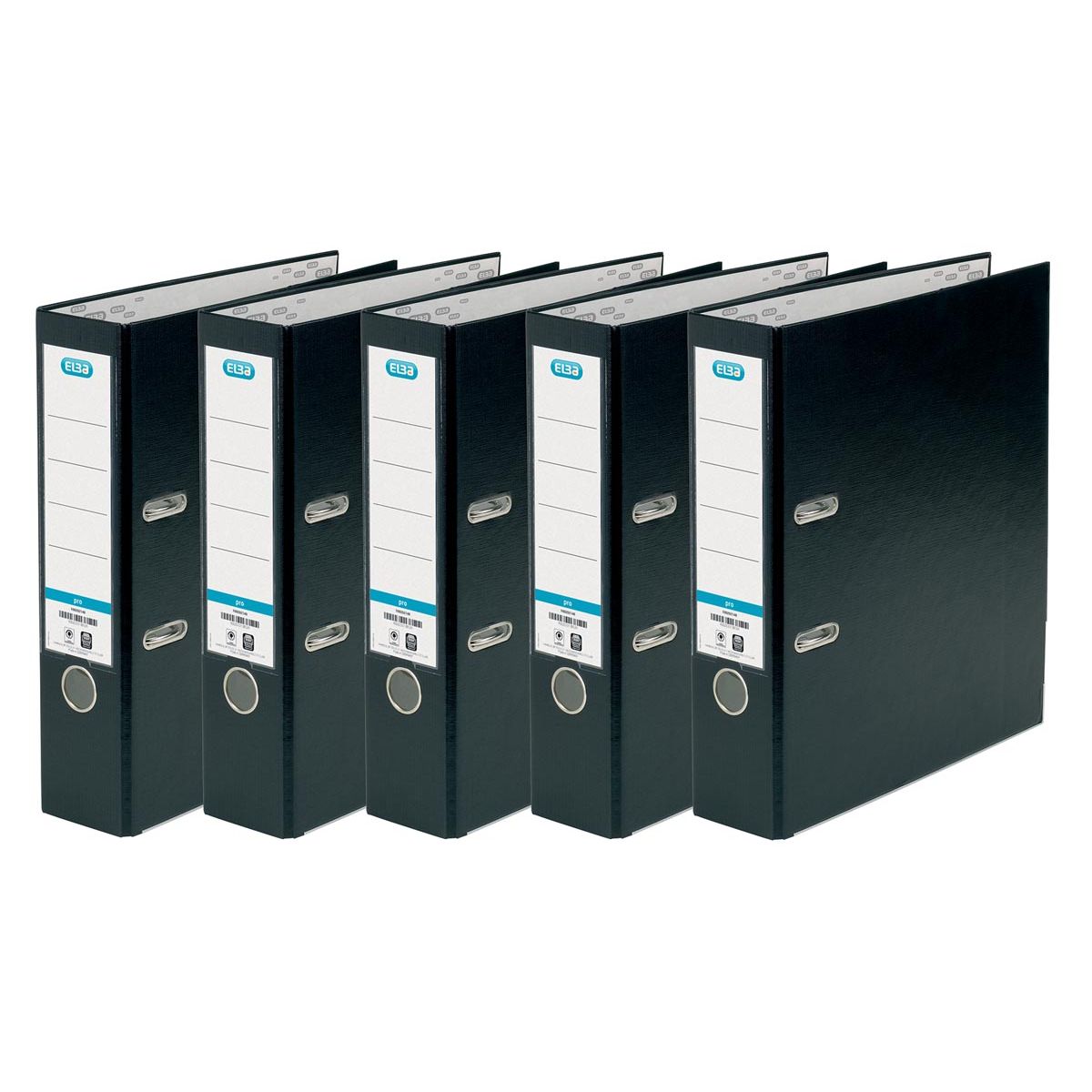 Elba - Ordner Smart Pro+, Rücken 8 cm, 5er-Pack, schwarz