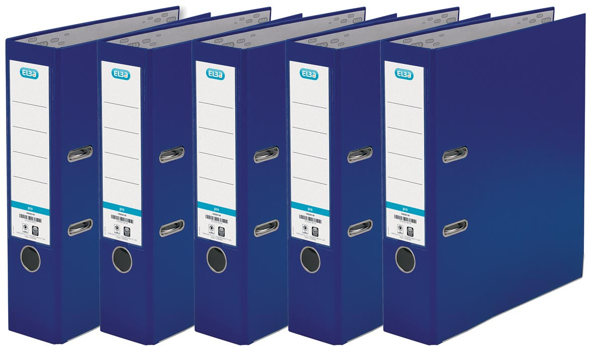Elba - Dossier Smart Pro, dos 8 cm, lot de 5, bleu