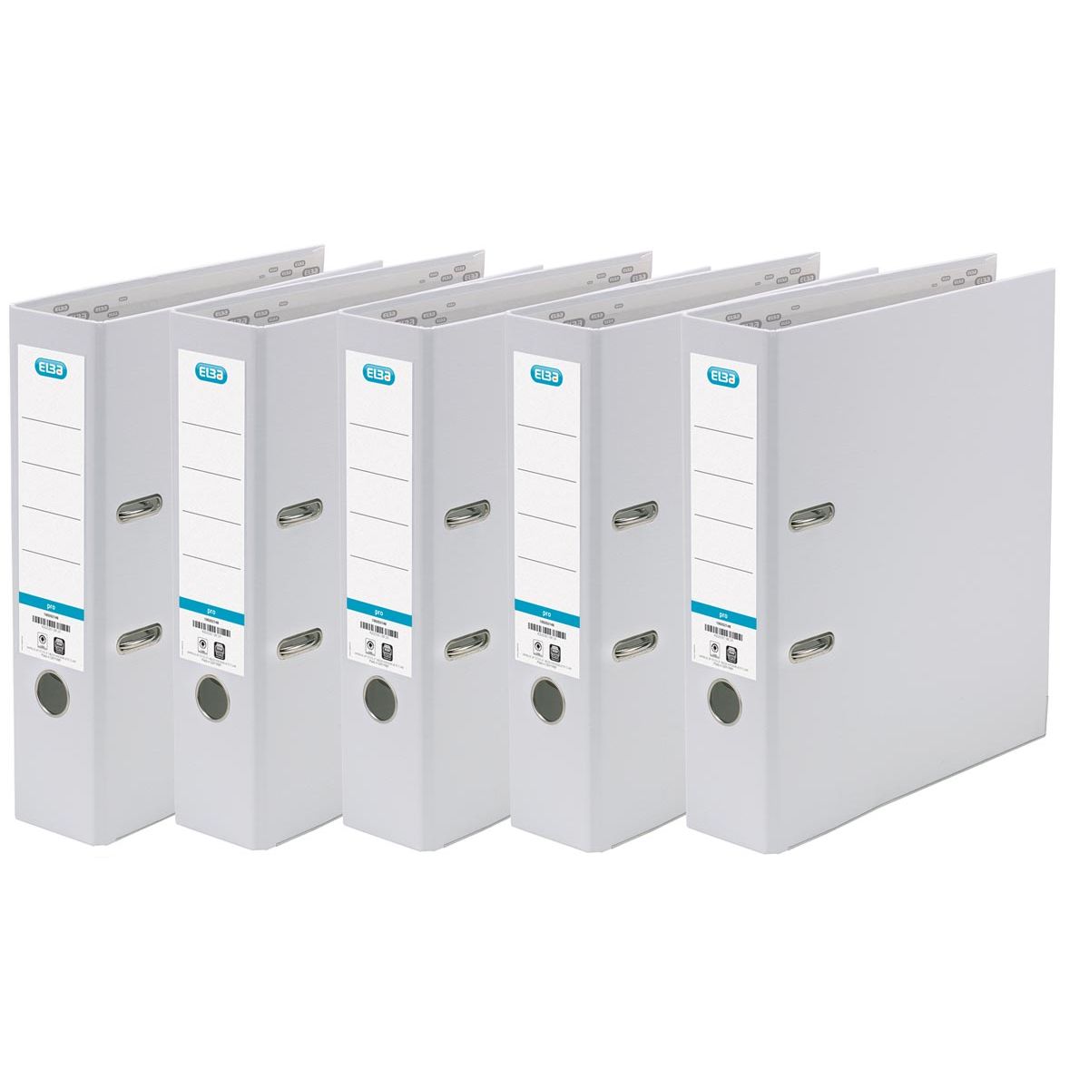 Elba - Dossier Smart Pro, dos 8 cm, lot de 5, blanc