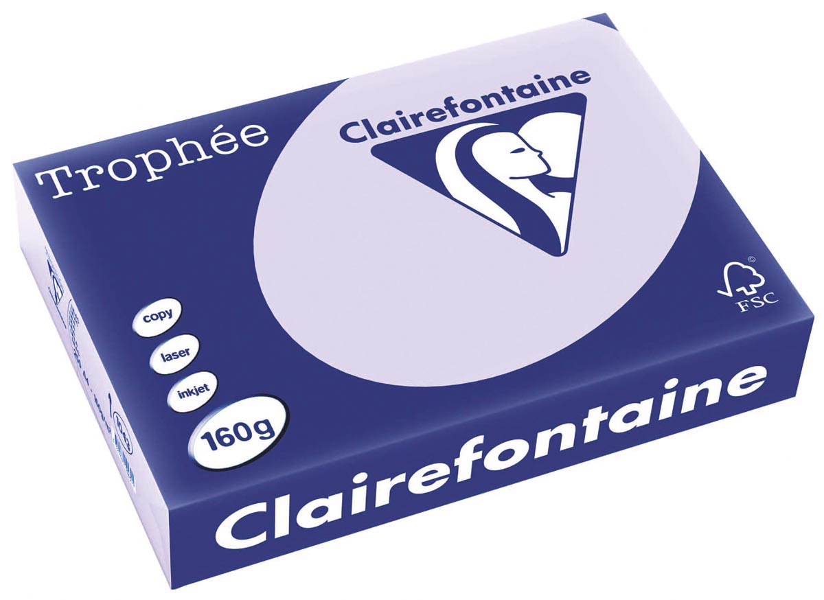 Clairefontaine - Trophée tel, gekleurd papier, A4, 160 g, 250 vel, lila