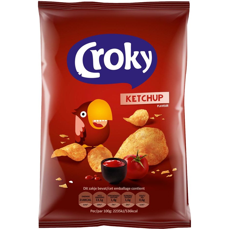 Croky - chips ketchup, zakje van 100 g