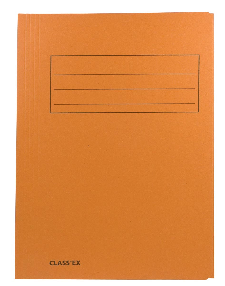 Classex - Classeur Class'ex, 3 rabats ft 23,7 x 34,7 cm (pour ft folio), orange