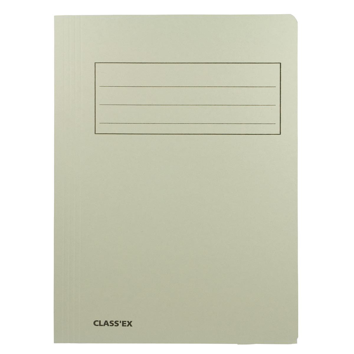 Classex - Cartella Class'ex, 3 lembi ft 23,7 x 34,7 cm (per ft folio), grigio