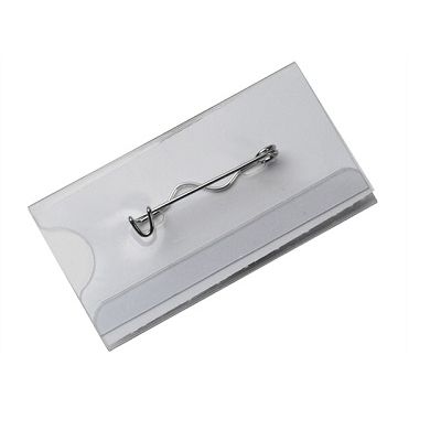 Klika - Badge transp met speld 75x31mm 20 stuks