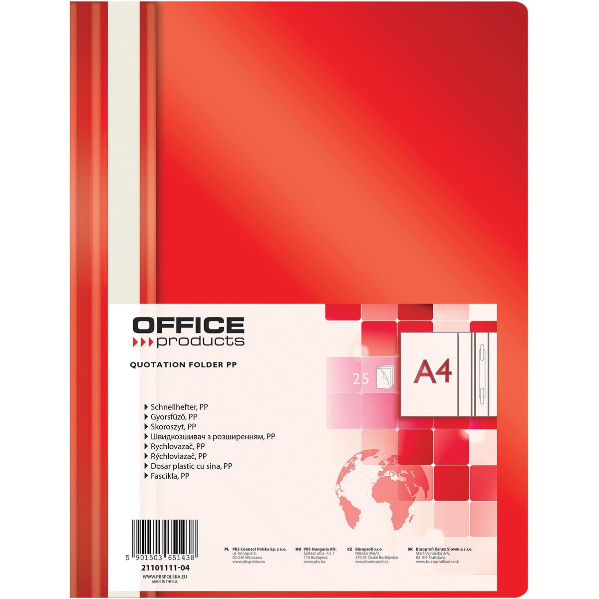 OFFICE products - snelhechtmap, rood