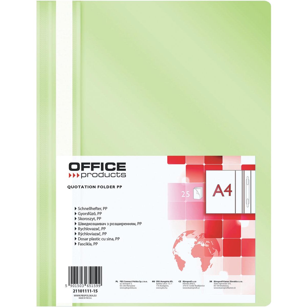 Produits OFFICE - dossier à fixation rapide, vert clair