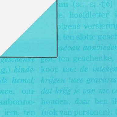 Klika - Geschenkpapier Geschenkpapier Blaue Schrift auf klarem Blau gerippt 50 cm