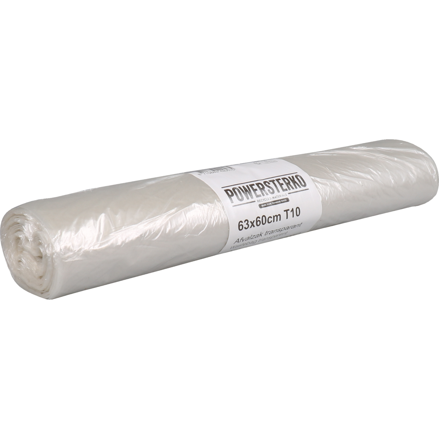 PowerSterko - Afvalzak | Gerecycled LDPE | 60x63cm | T10 | transparant | 1500 stuks
