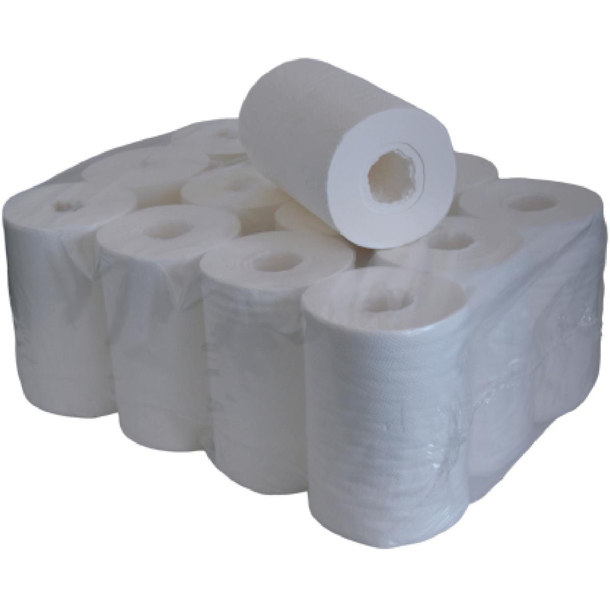 Q-CONNECT - Poetspapier Mini, 1-laags, 120 m, pak van 12 rollen