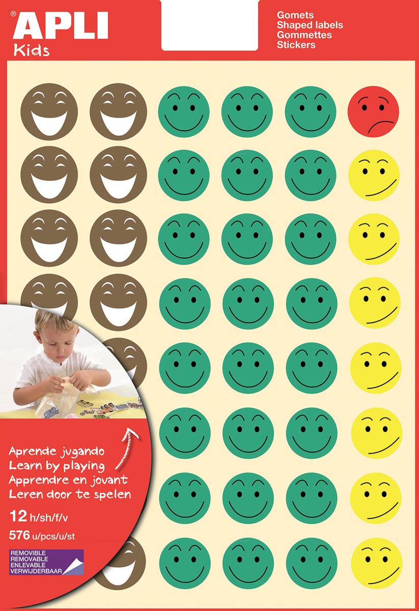Apli - Kids beloningsstickers Happy Smile, blister met 576 stickers
