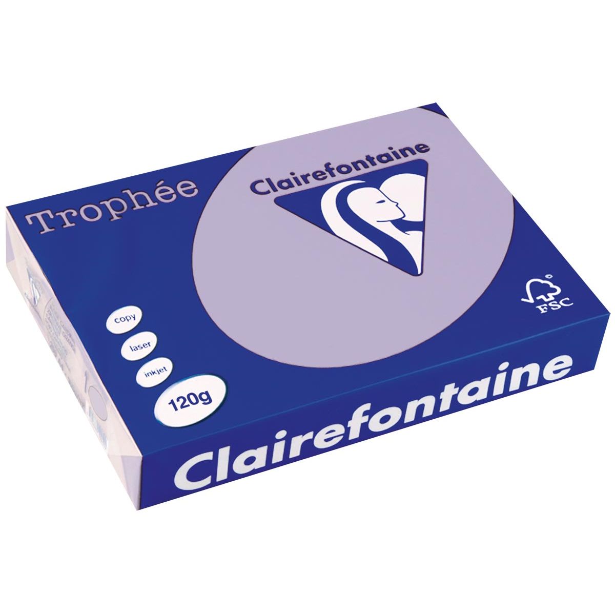Clairefontaine - Trophée tel, gekleurd papier, A4, 120 g, 250 vel, lila