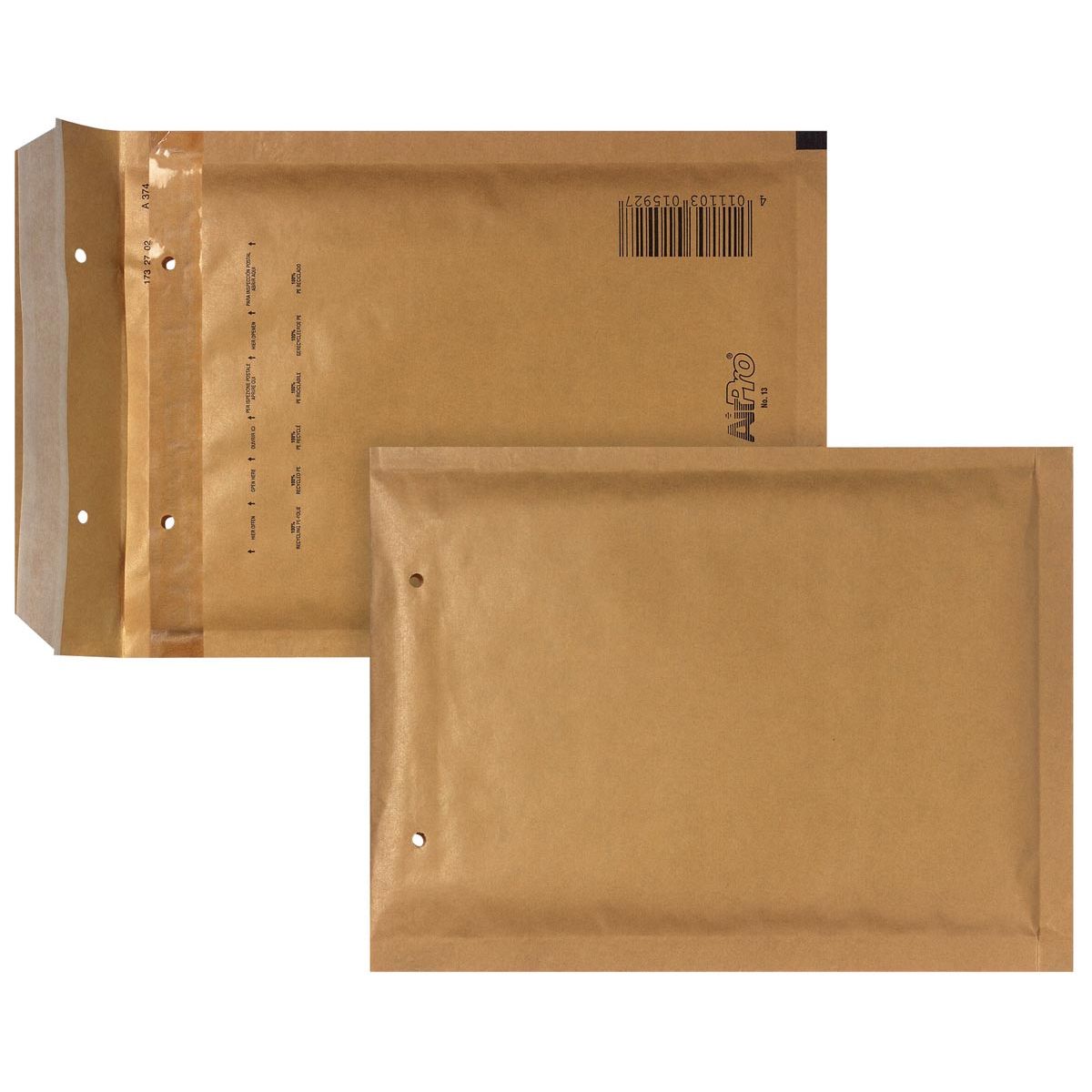 Airpro - Buste imbottite per bong, ft 150 x 215 mm, con chiusura a strisce, scatola da 100 pezzi, marrone