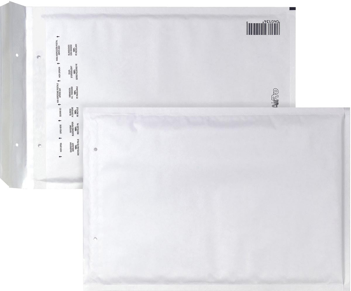 Airpro - Bong bubble envelopes, ft 220 x 340 mm, with strip closure, box of 100 pieces, white