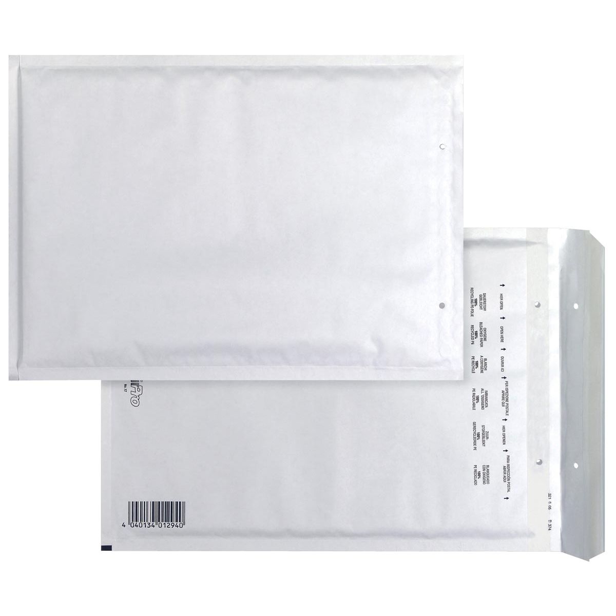Airpro - Enveloppes à bulles pour bang, ft 230 x 340 mm, avec fermeture à bande, boîte de 100 pièces, blanc
