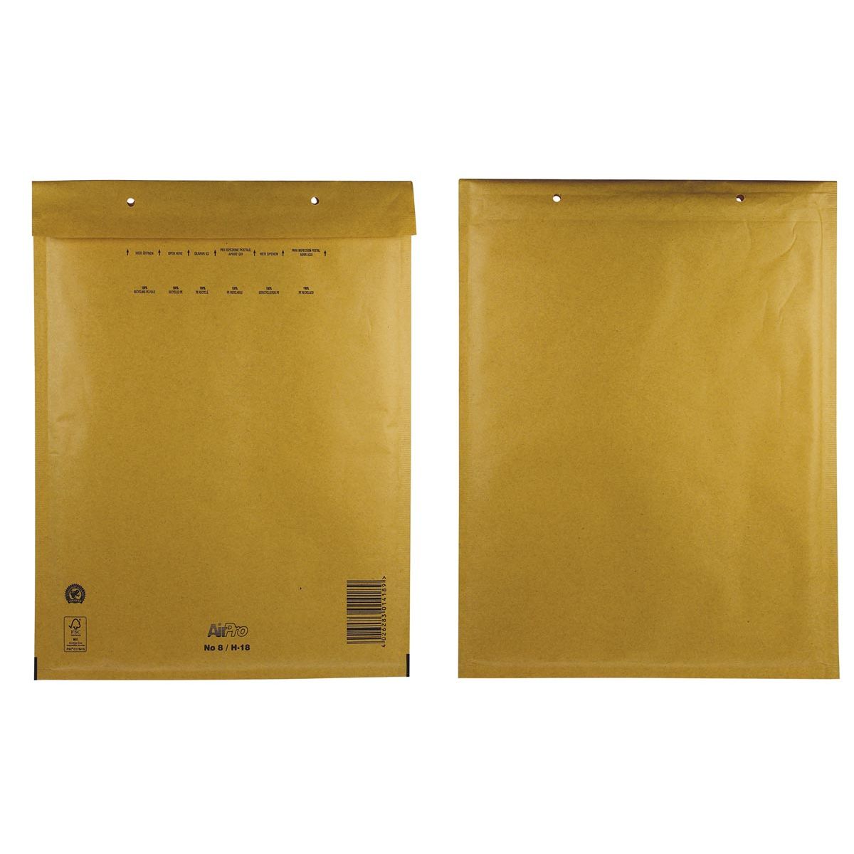 Airpro - Enveloppes à bulles pour bang, ft 270 x 360 mm, avec fermeture à bande, boîte de 100 pièces, marron