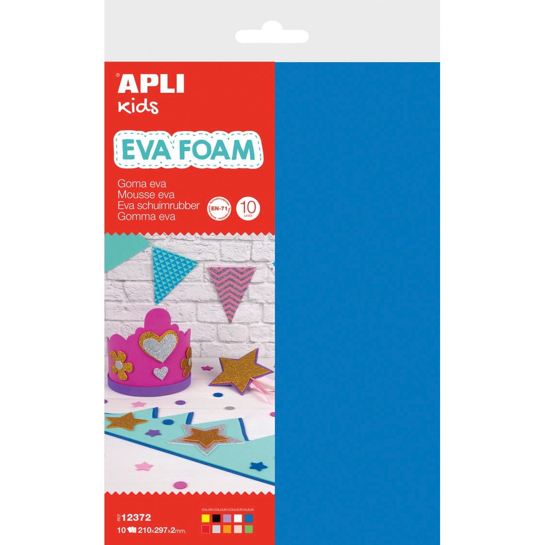 Apli Kids - Gomaespuma infantil pies 20 x 30 cm, paquete de 10 hojas en colores surtidos