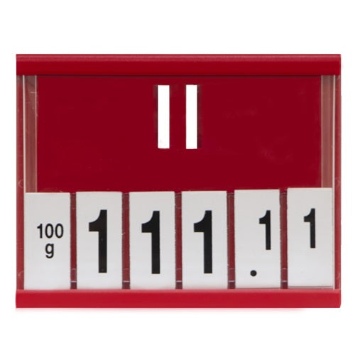 Klika - Prijskassette A8 +cijfers, 74x52 mm rood