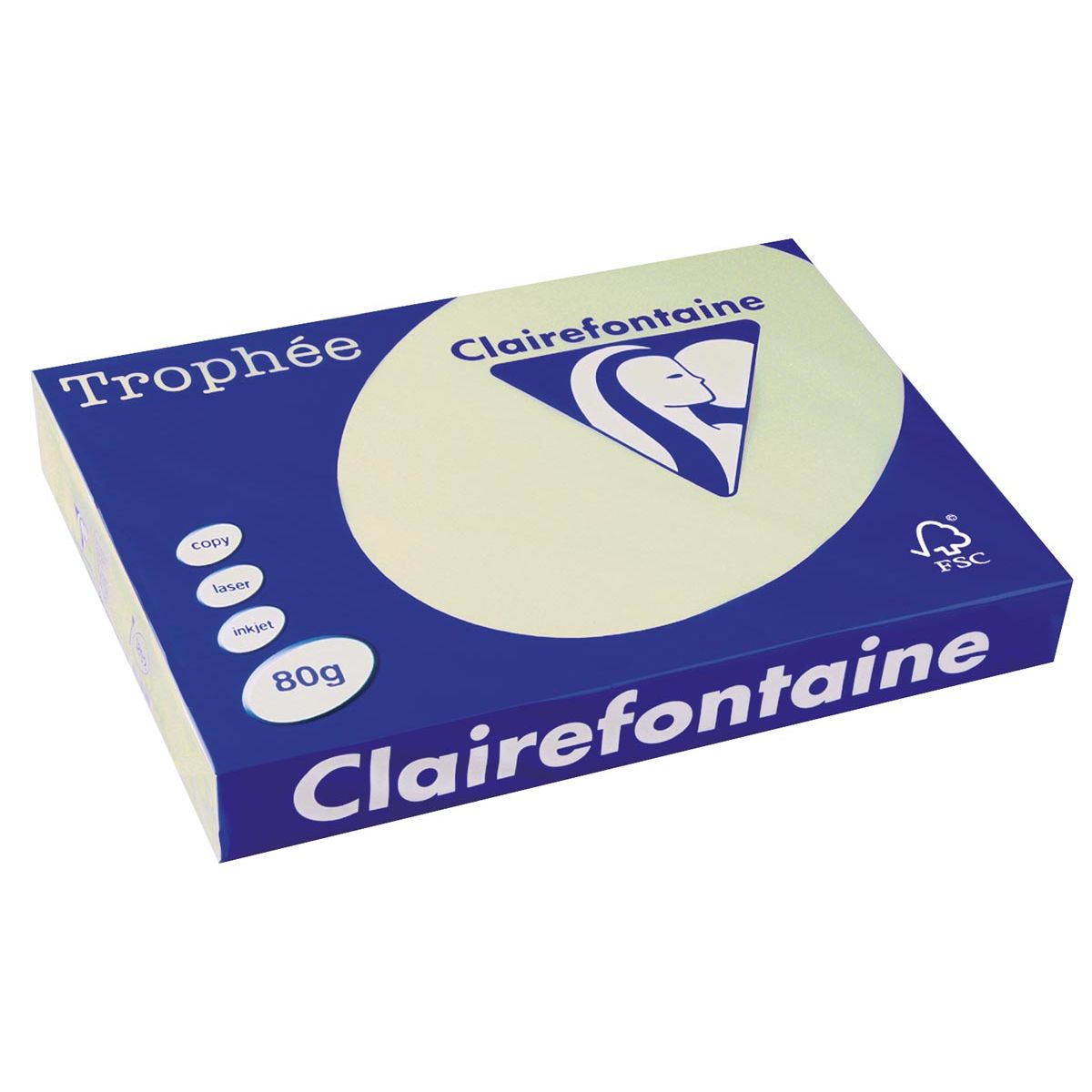 Clairefontaine - Trophée tel, gekleurd papier, A3, 80 g, 500 vel, lichtgroen