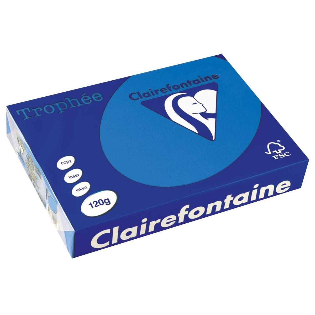 Clairefontaine - Trophée Intens, gekleurd papier, A4, 120 g, 250 vel, turkoois