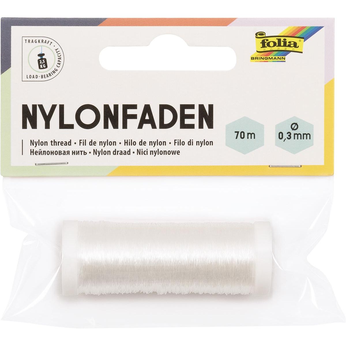 Folia - nylon thread on spool, 0.3 mm x 70 m