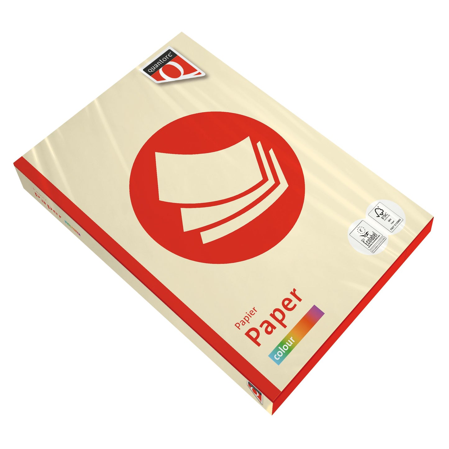 Quantore - Papier copie Couleur A4 80gr ivoire 500 feuilles | 5 pièces