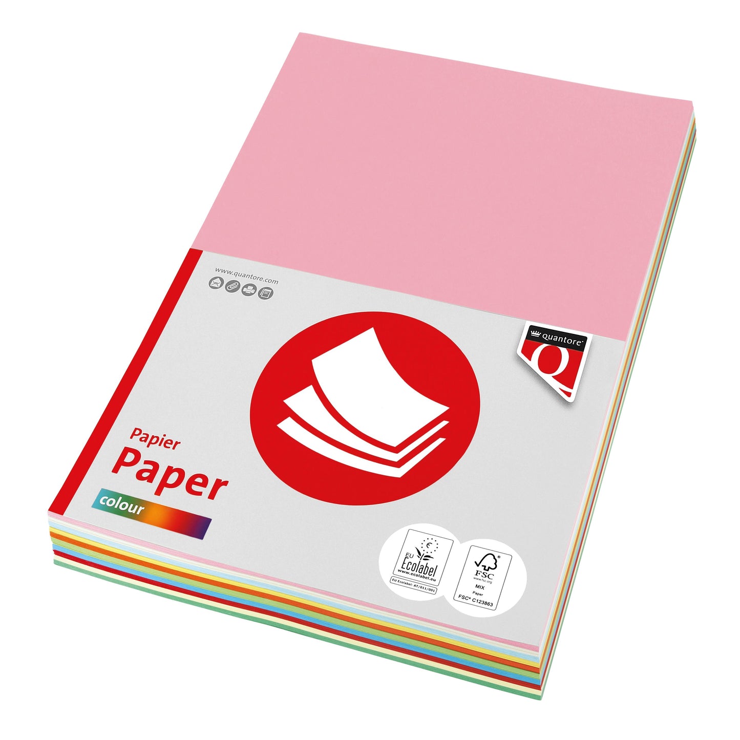 Quantore - Kopieerpapier Colour A4 80gr 10 kleuren x 250 vel