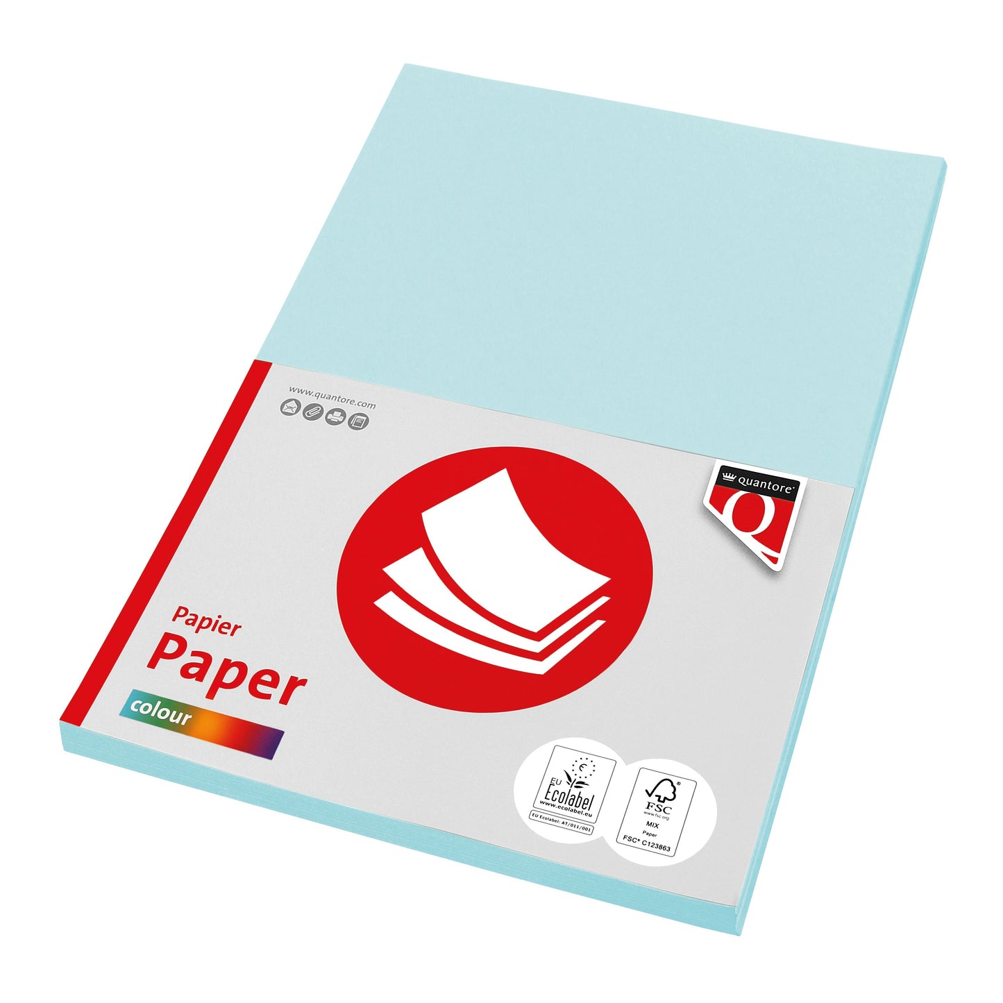 Quantore - Papel de copia Color A4 80gr azul claro 100 hojas