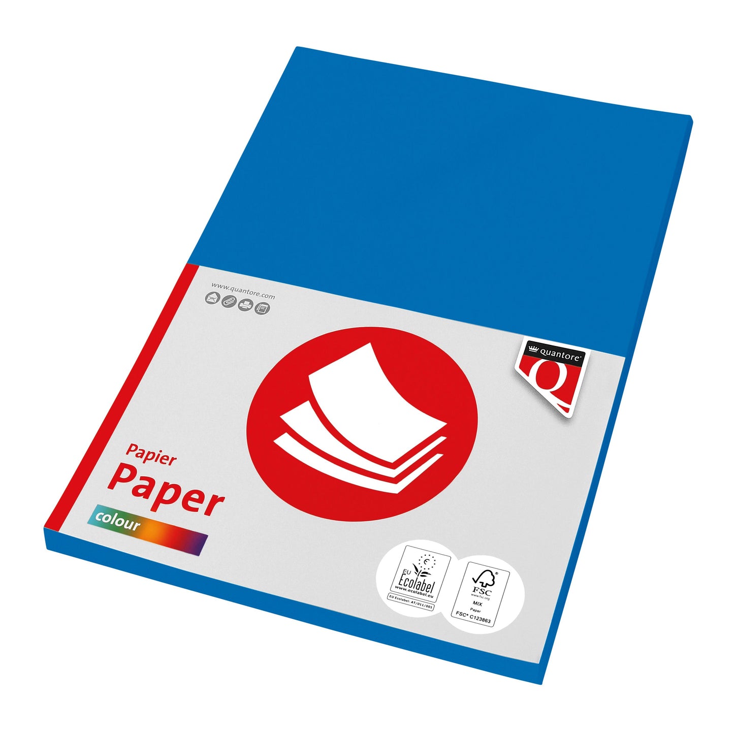 Quantore - Papel de copia Color A4 160gr azul intenso 50 hojas