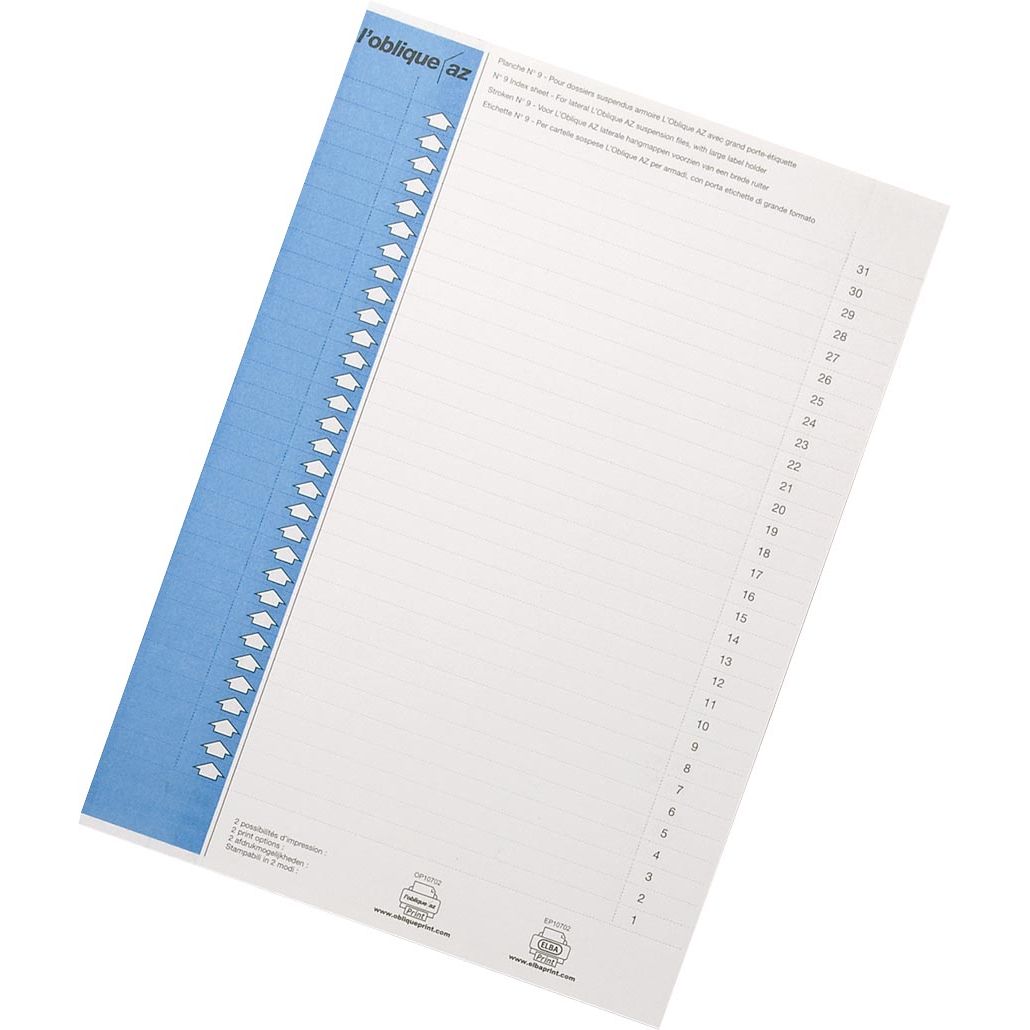 Elba - ruiterstrook type 9, vel met 31 etiketten, blauw