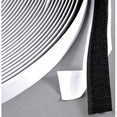 Klika - Klittenband klevend 20mm zwart haak 25m