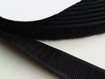 Klika - Cinta velcro 25mm negra -espalda con espalda- 25m