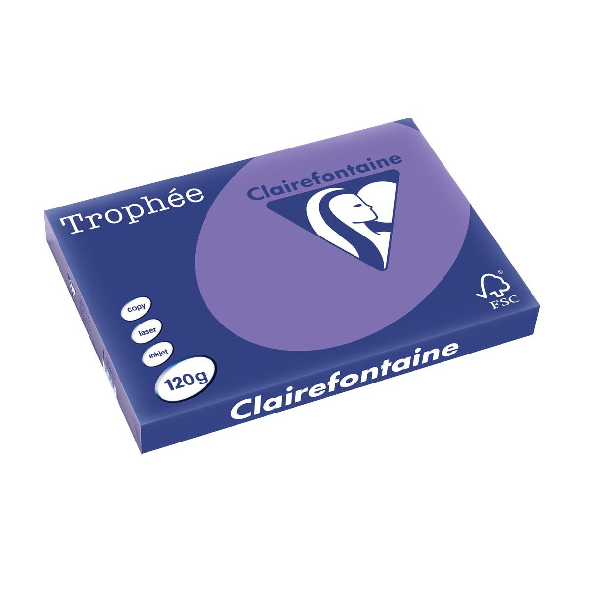 Clairefontaine - Trophée Intens, colored paper, A3, 120 g, 250 sheets, violet