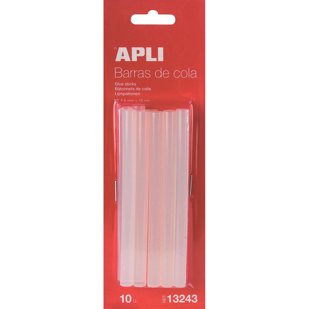 Apli - transparent glue sticks 7.5 mm, blister with 10 pieces