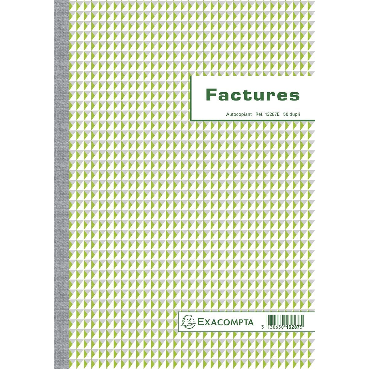 Exacompta - invoices, ft 29.7 x 21 cm, duplicate, French