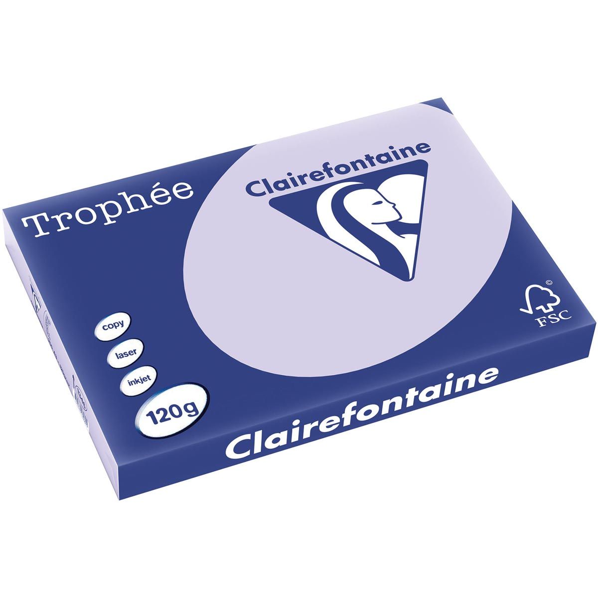 Clairefontaine - Trophée tel, farbiges Papier, A3, 120 g, 250 Blatt, lila