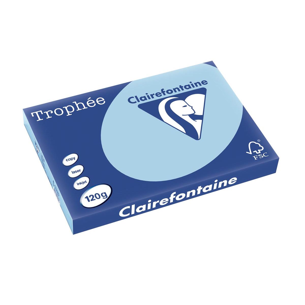 Clairefontaine - Trophée tel, colored paper, A3, 120 g, 250 sheets, blue
