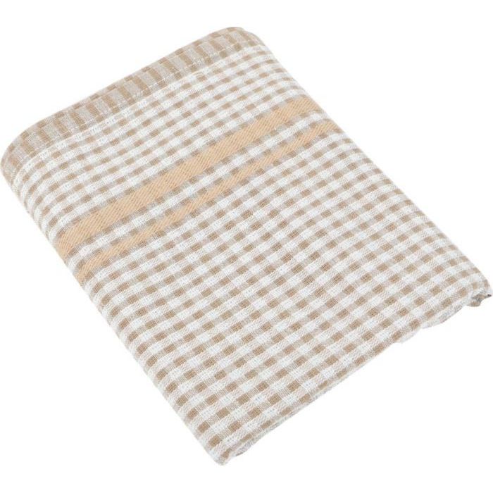Klika - Handdoek, ft 50 x 70 cm, gewafeld, beige, pak van 3 stuks