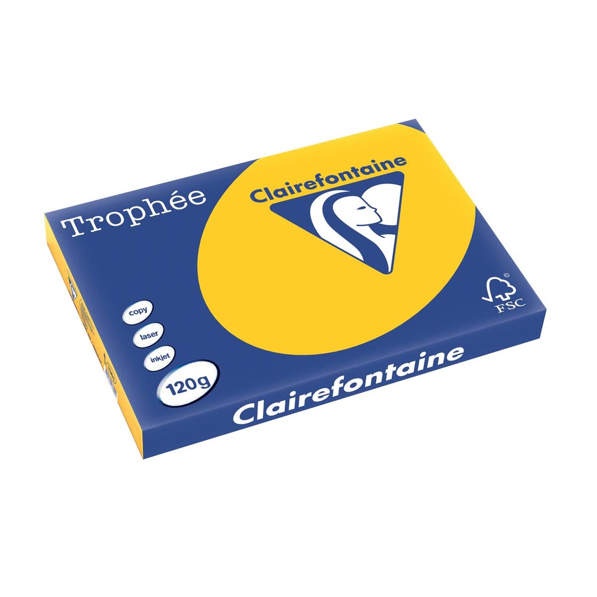 Clairefontaine - Trophée Intens, gekleurd papier, A3, 120 g, 250 vel, zonnebloemgeel