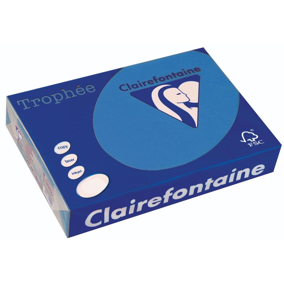Clairefontaine - Trophée Intens, colored paper, A3, 120 g, 250 sheets, turquoise
