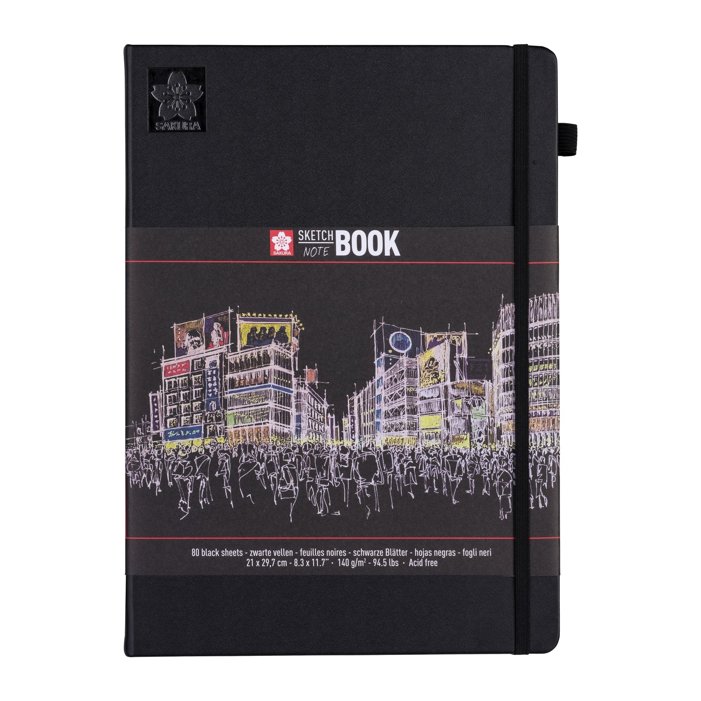 Sakura - Carnet de croquis 80 feuilles noires 140gr 210x297mm noir | 5 pièces