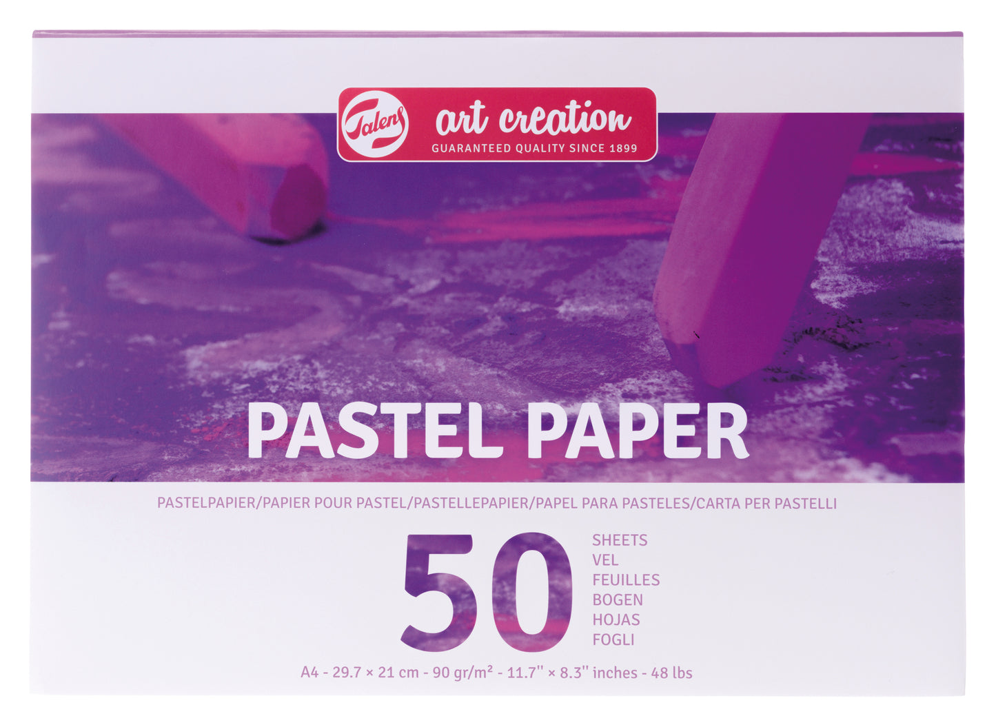 Talens Art Creation - Zählpapier Art Creation 50 weiße Blätter 90gr 297x210mm lila | 3 Stück