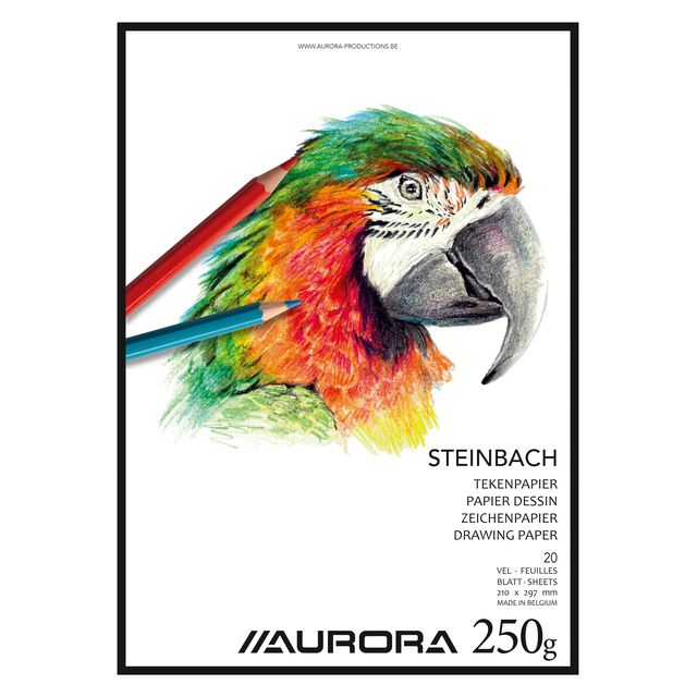 Aurora - Drawing pad A4 20 sheets of 250 gram Steinbach paper