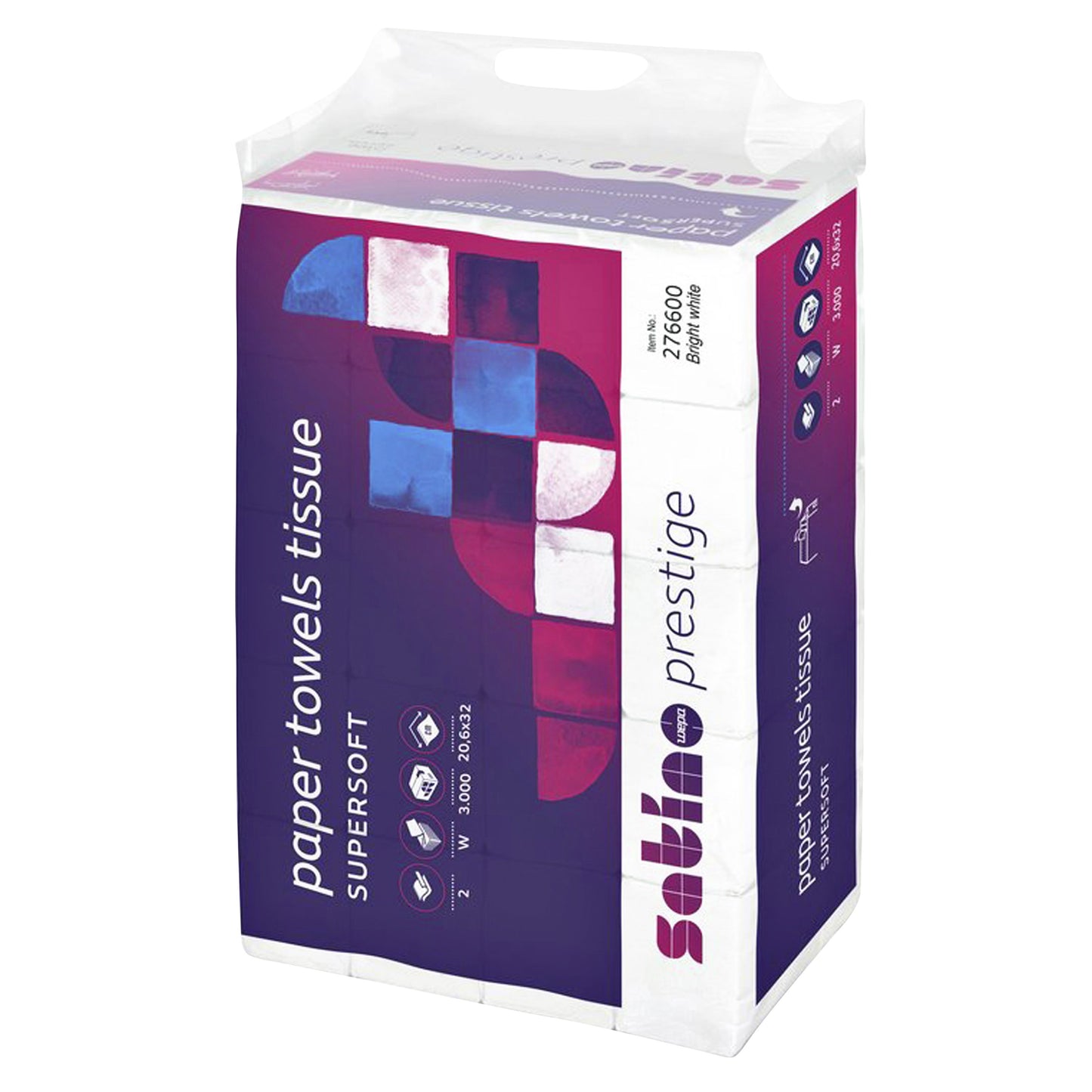 Satino by WEPA - Handdoek Satino PT2 Prestige w-vouw 2-laags 206x320mm 25x120 vel wit 276600