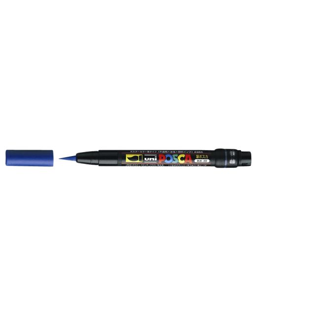 Posca - Paintmarker Uni PCF350 Brush 1-10mm donkerblauw | 5 stuks