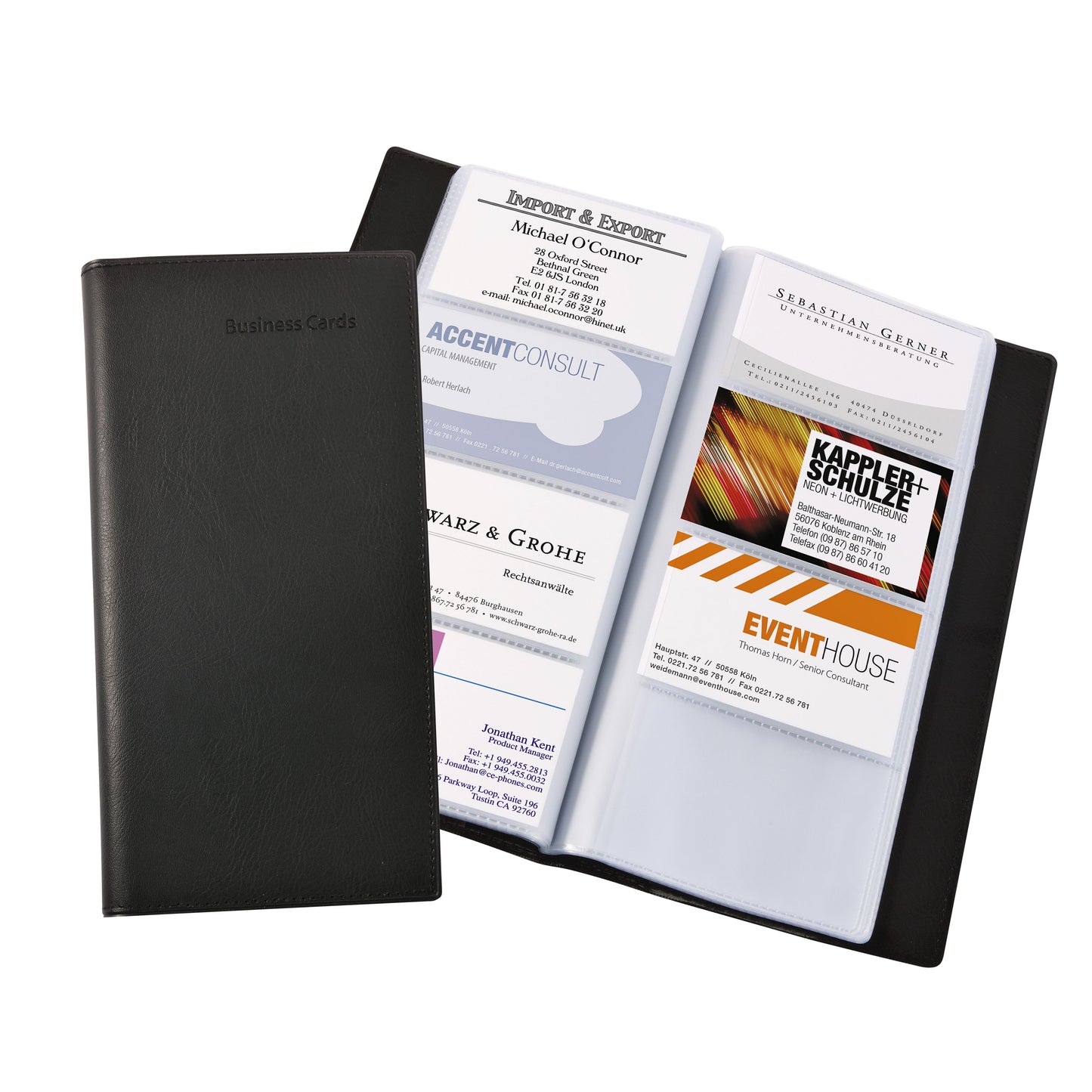 Sigel - Porte-cartes de visite VZ172 pour 192 cartes 90x58mm cuir artificiel noir