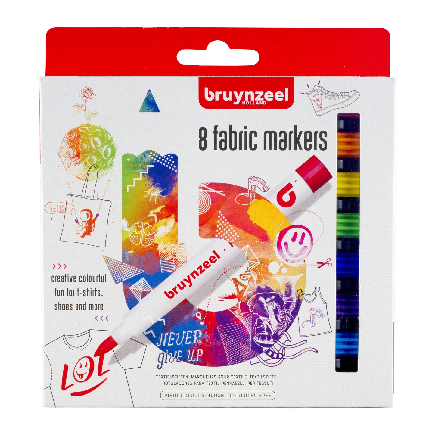 Bruynzeel - Felt-tip pen textile assorted | 6 pieces
