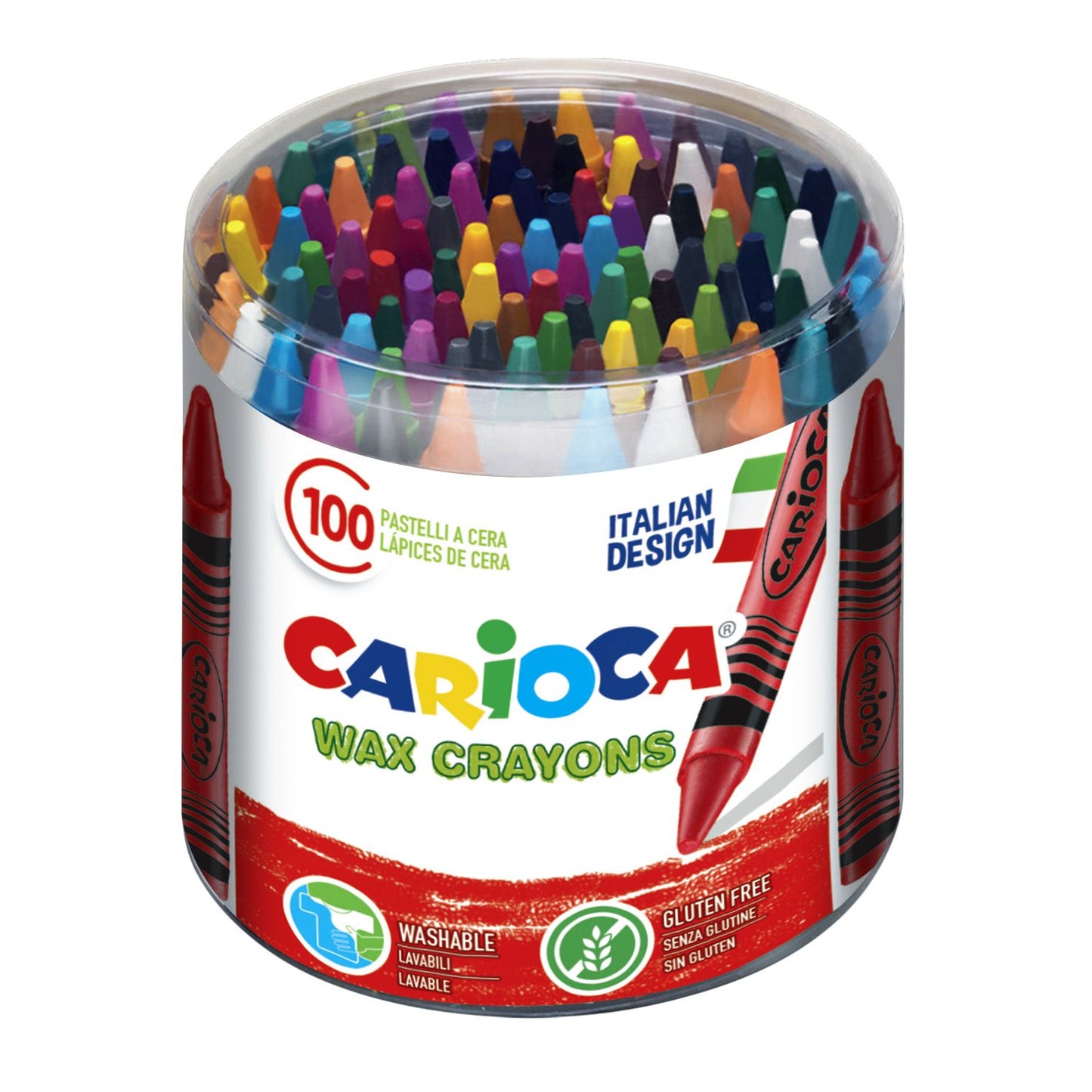 Carioca - Wax Crayon Maxi bote de 100 piezas surtidas