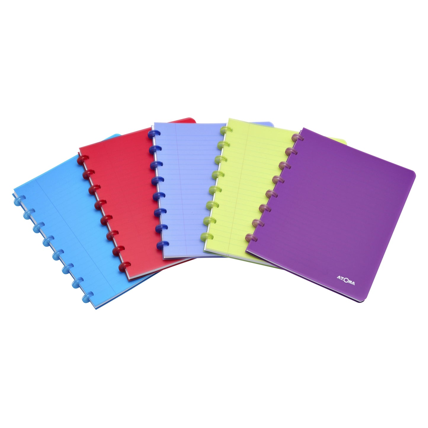 Atoma - Cuaderno A5 rombo 5x5mm 144 páginas 90gr PP transparente surtido