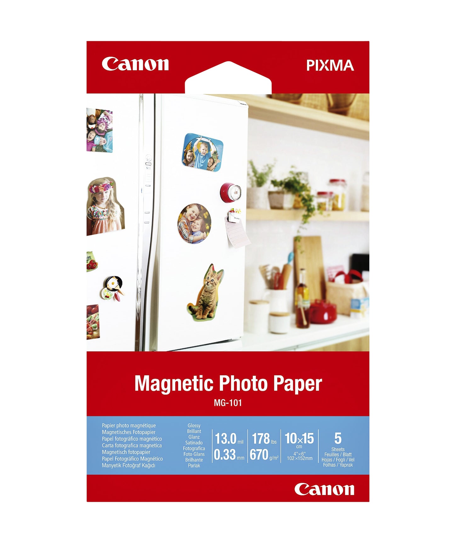 Canon - Carta fotografica MG-101 magnetica 10x15 cm 5 fogli